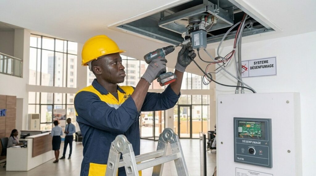Désenfumage à Dakar : DENFC et amenées d&rsquo;air — installation et maintenance par N2M Electronics