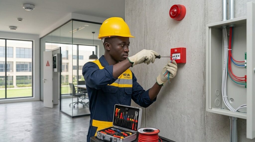 Alarme incendie et détection à Dakar — installation et maintenance par N2M Electronics
